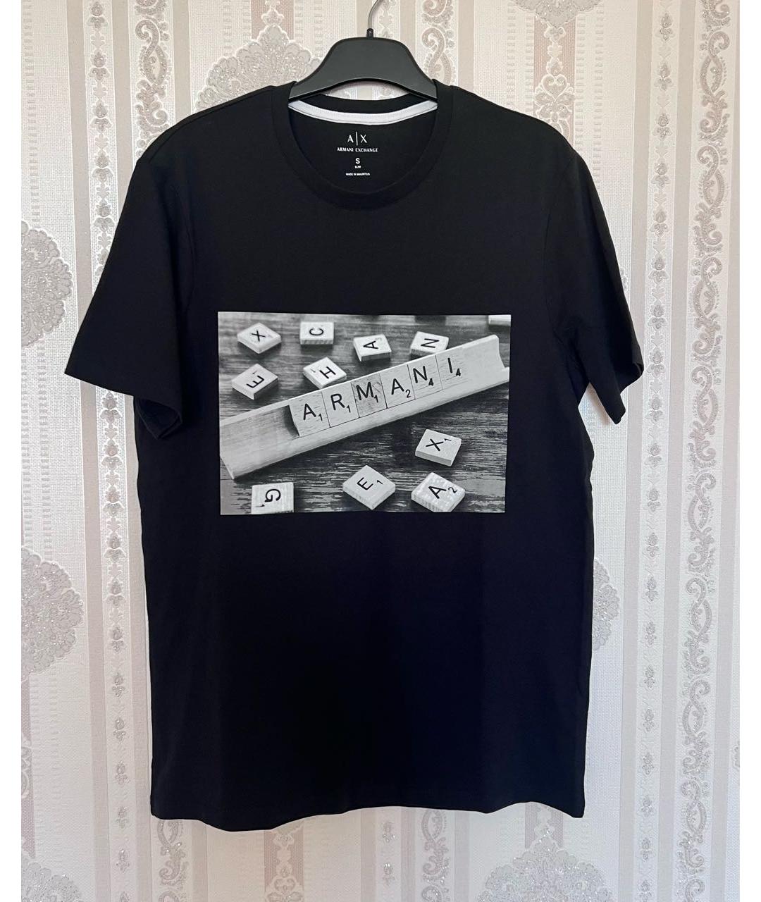 ARMANI EXCHANGE Черная хлопковая футболка, фото 4