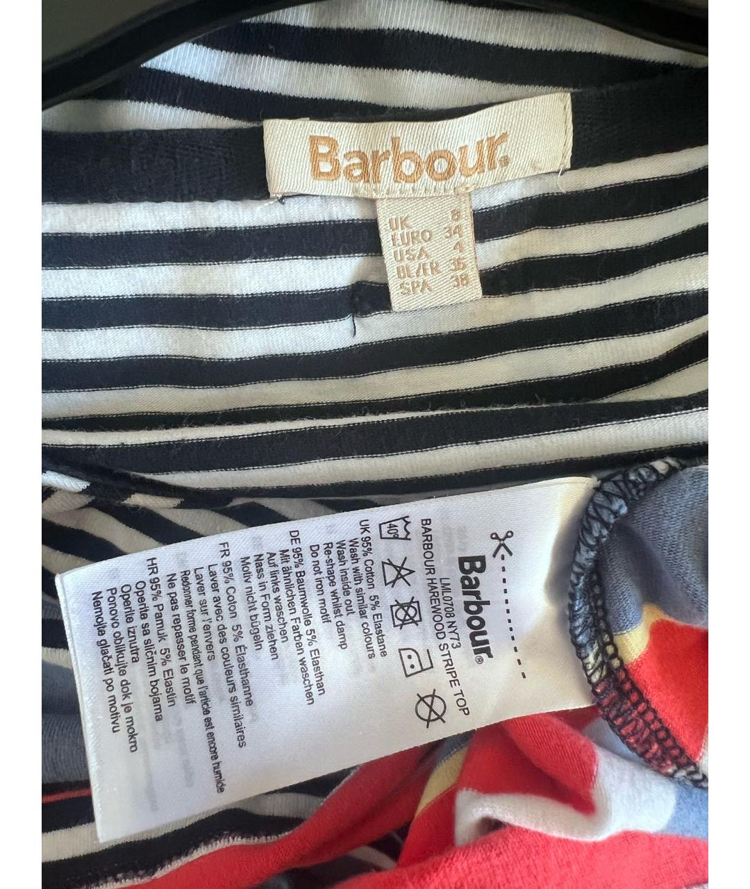 BARBOUR Белая хлопковая футболка, фото 3
