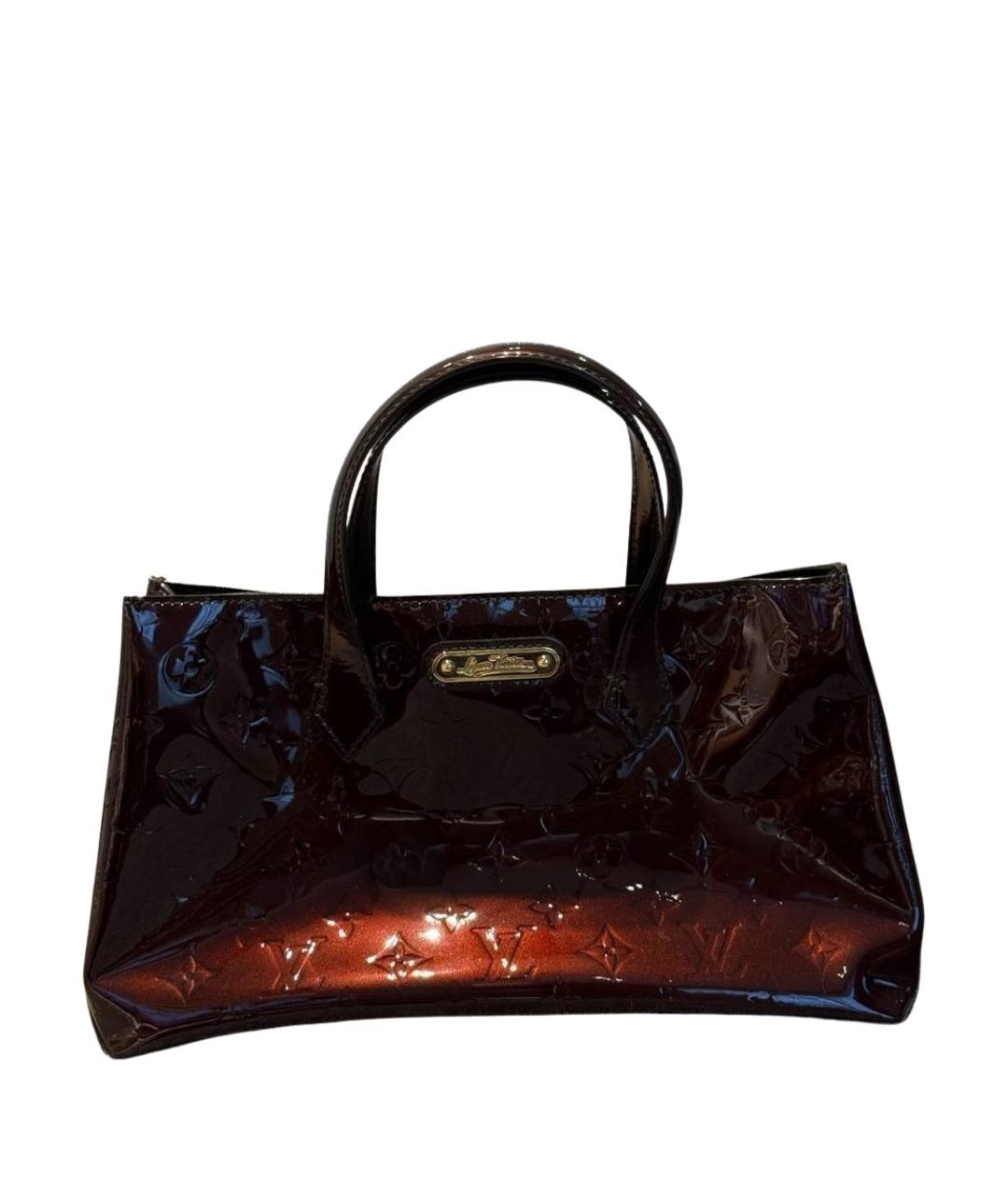 LOUIS VUITTON Бордовая кожаная сумка с короткими ручками, фото 1