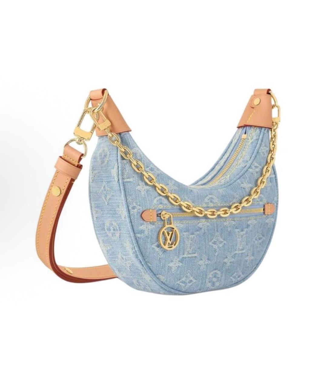 LOUIS VUITTON Голубая деним сумка с короткими ручками, фото 2