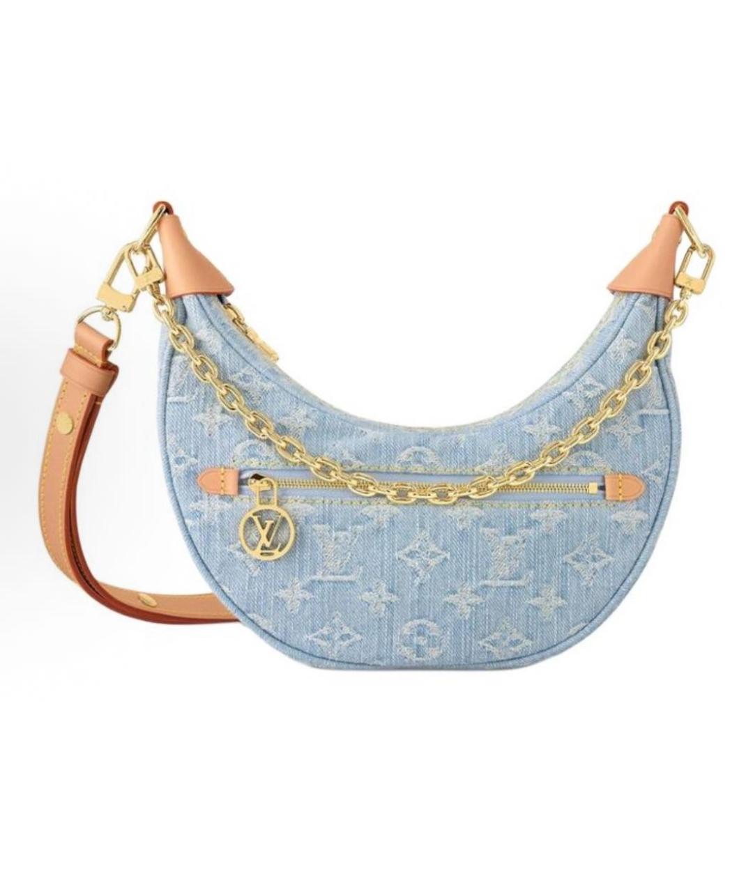 LOUIS VUITTON Голубая деним сумка с короткими ручками, фото 5