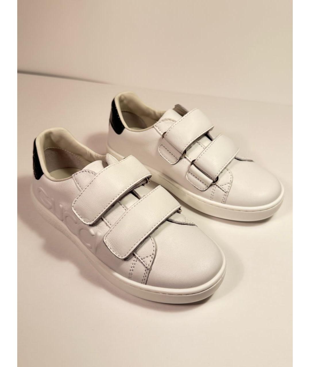GUCCI KIDS Белые кожаные кеды, фото 2