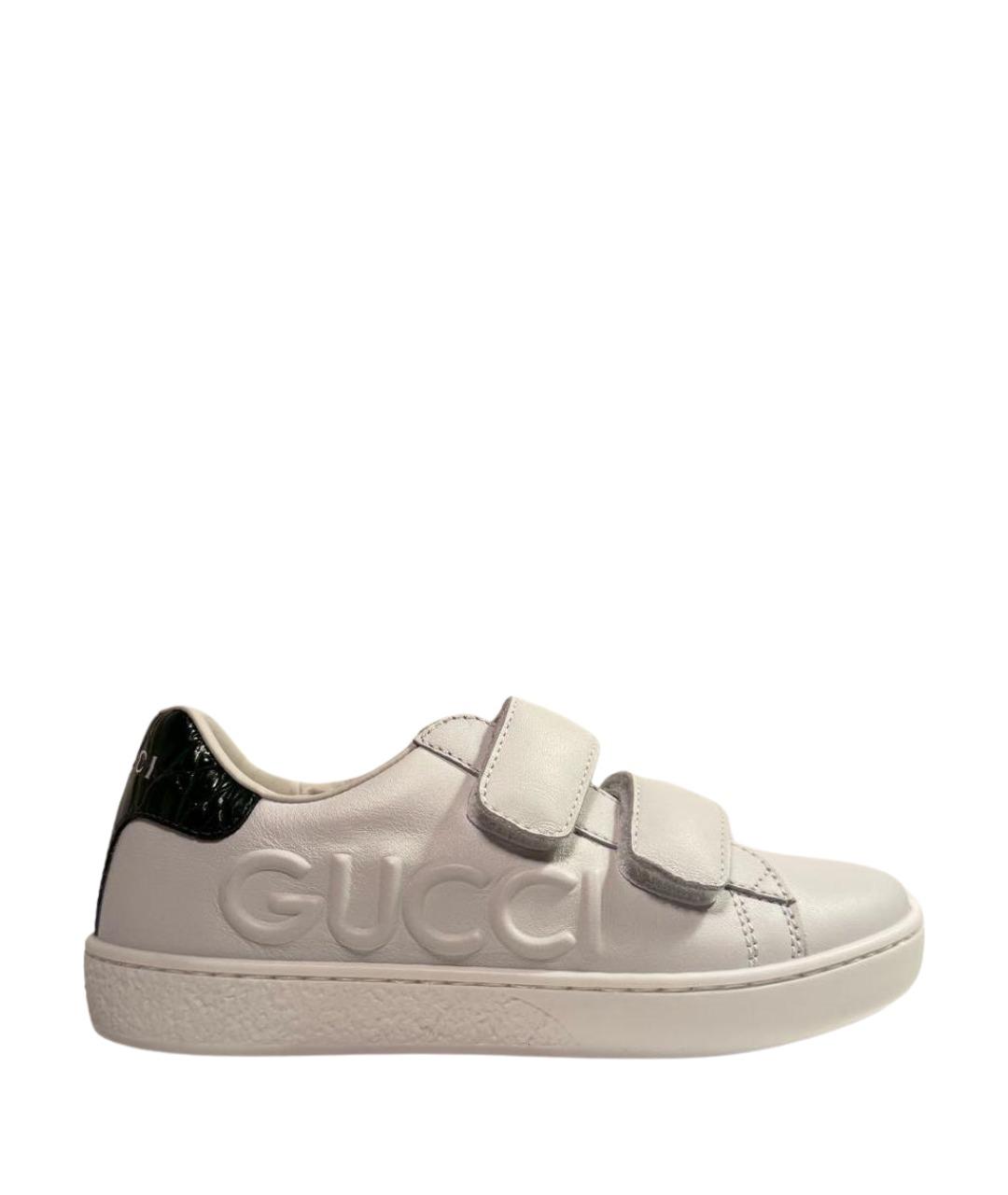 GUCCI KIDS Белые кожаные кеды, фото 1