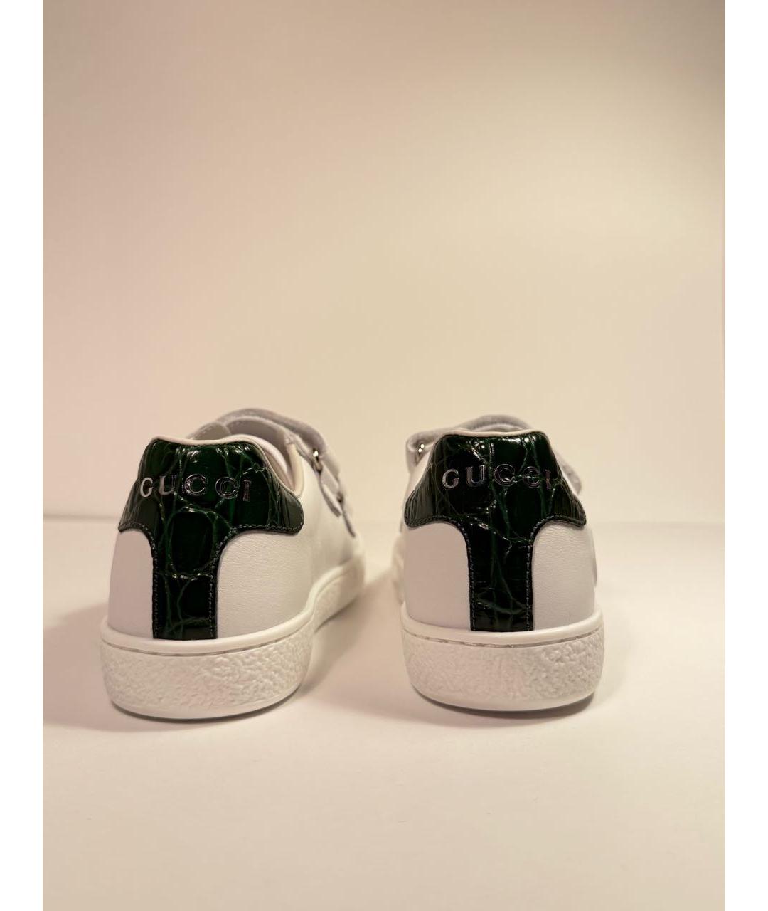 GUCCI KIDS Белые кожаные кеды, фото 4
