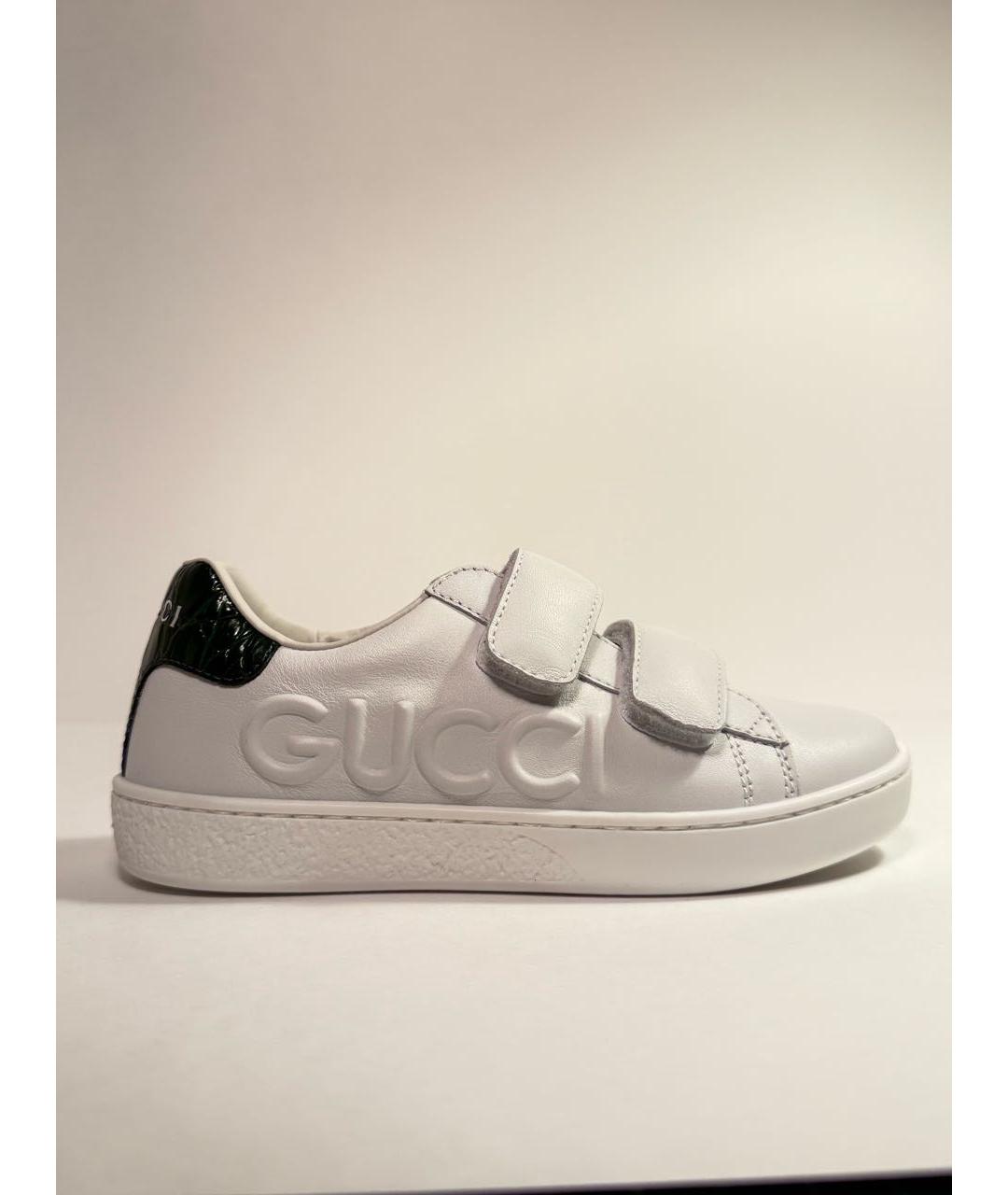 GUCCI KIDS Белые кожаные кеды, фото 7