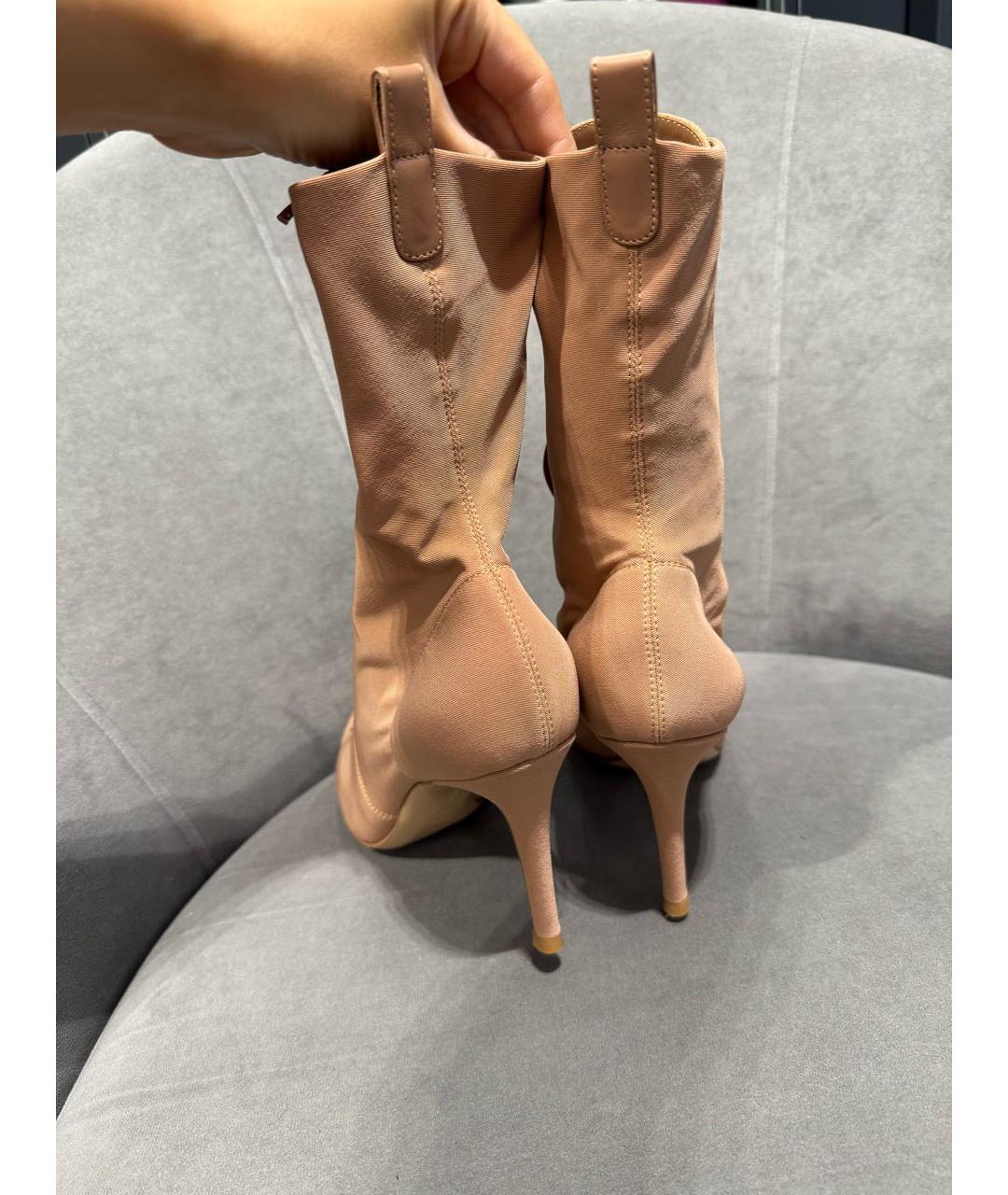 GIANVITO ROSSI Розовые текстильные ботильоны, фото 4