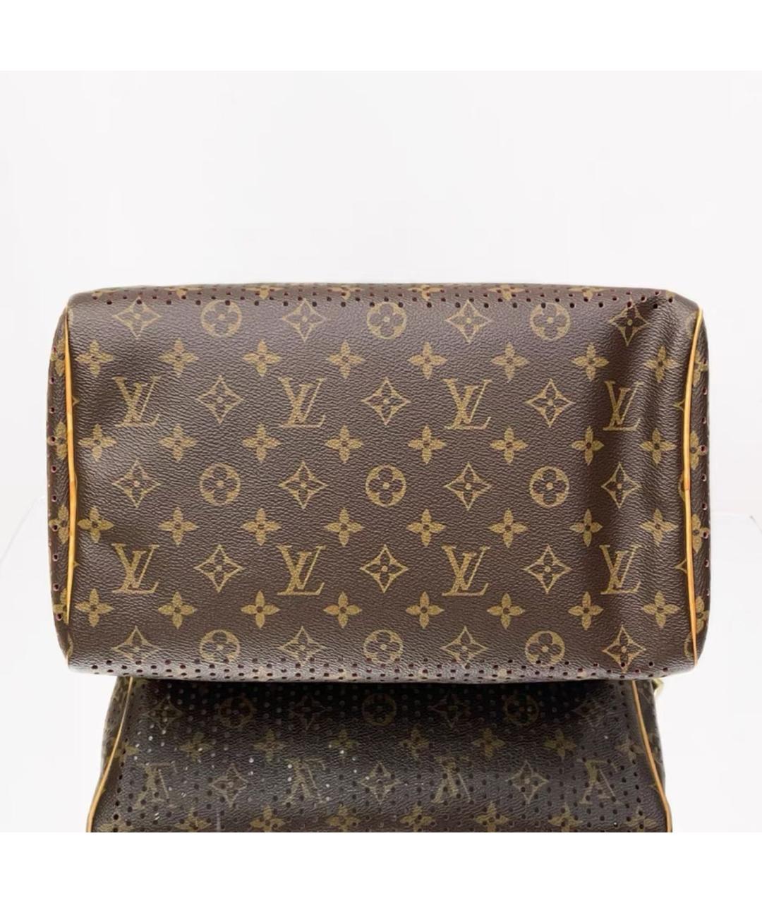 LOUIS VUITTON Коричневая кожаная сумка с короткими ручками, фото 7