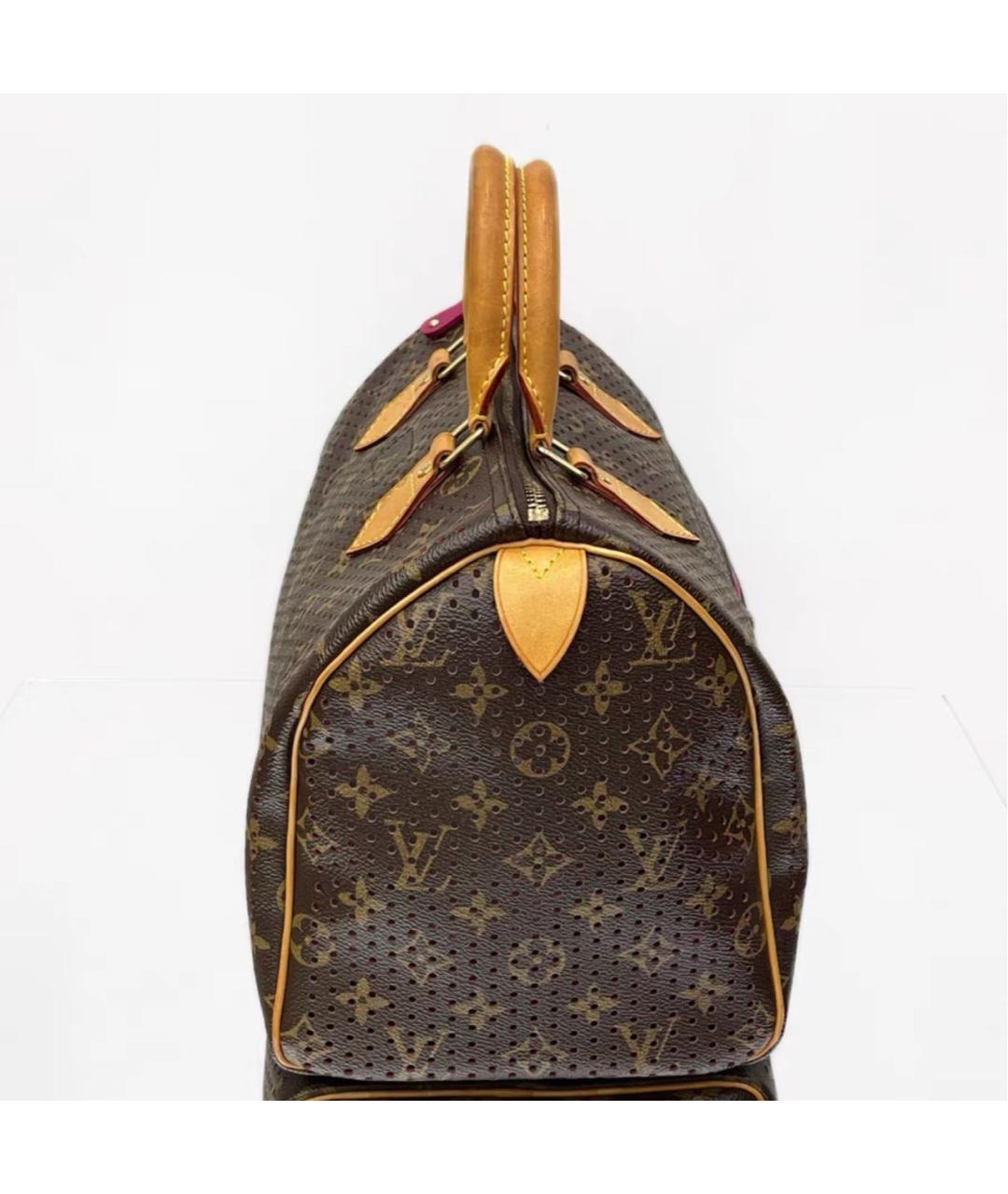 LOUIS VUITTON Коричневая кожаная сумка с короткими ручками, фото 6
