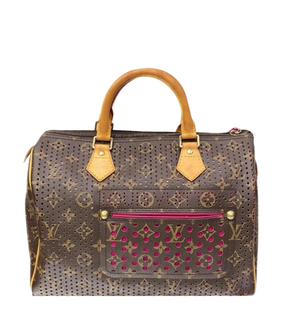 LOUIS VUITTON Коричневая кожаная сумка с короткими ручками, фото 1