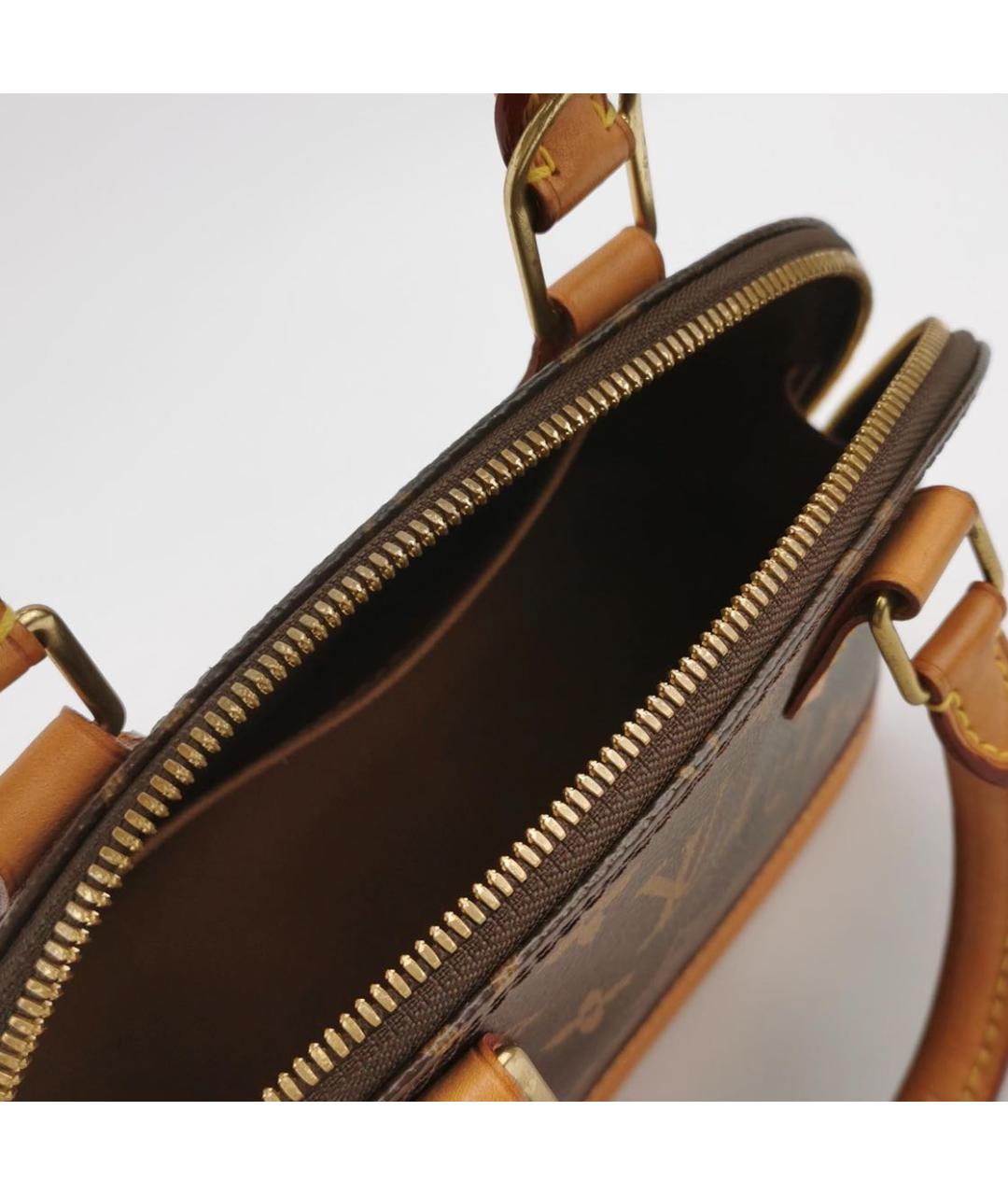 LOUIS VUITTON Коричневая кожаная сумка через плечо, фото 6