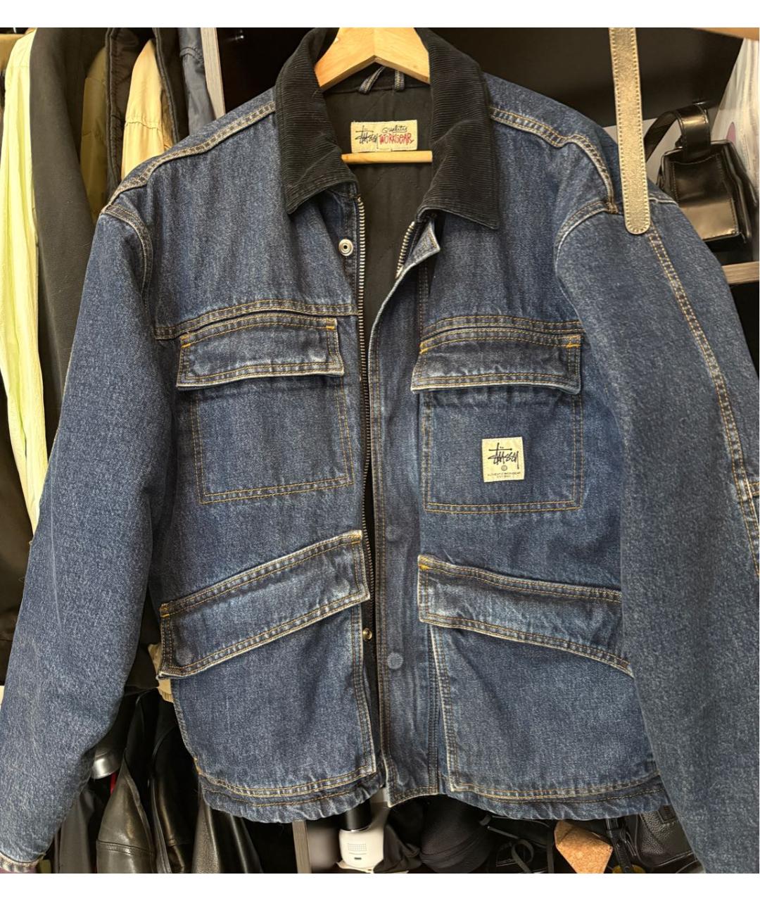 STUSSY Синяя деним куртка, фото 3