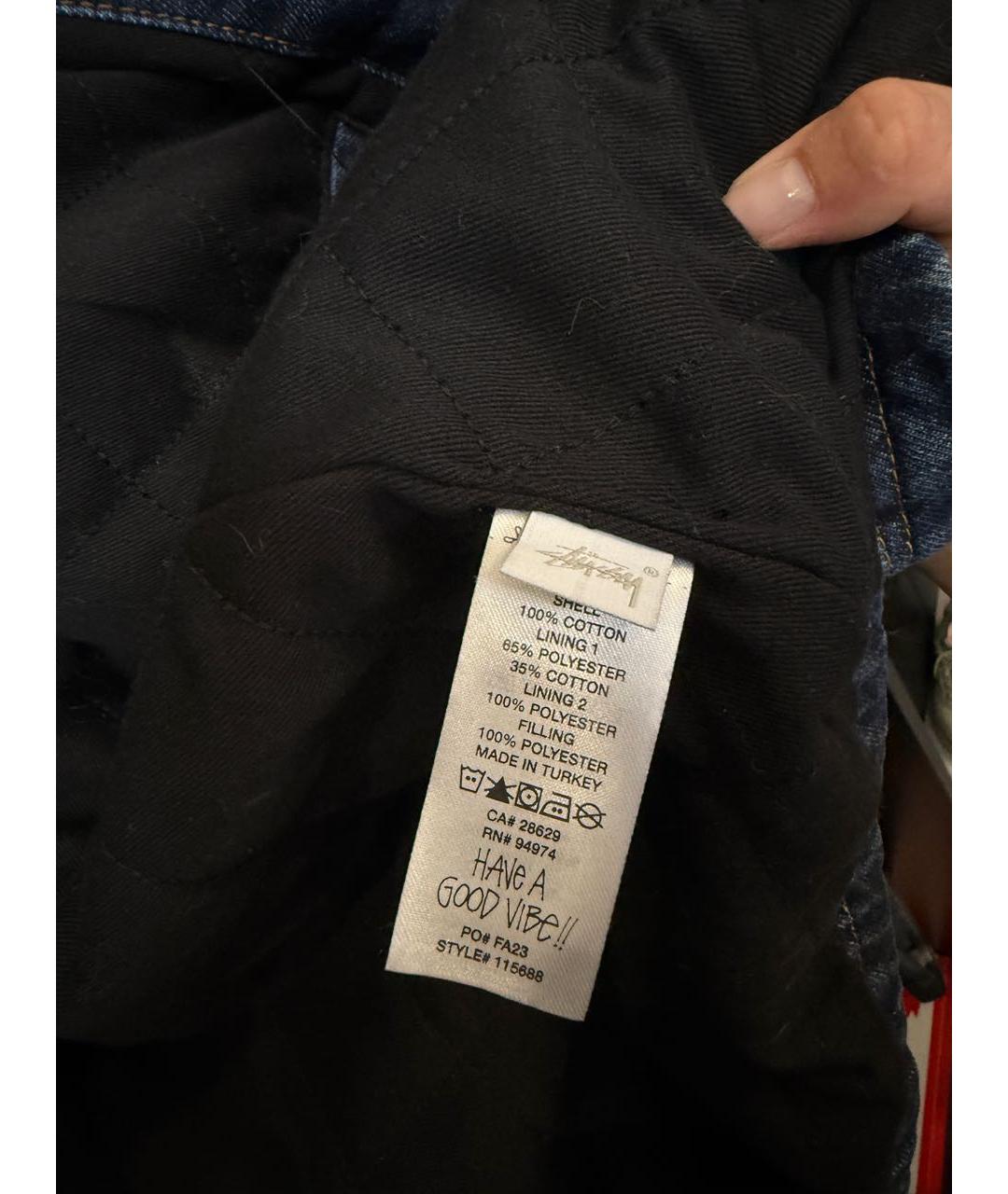 STUSSY Синяя деним куртка, фото 4