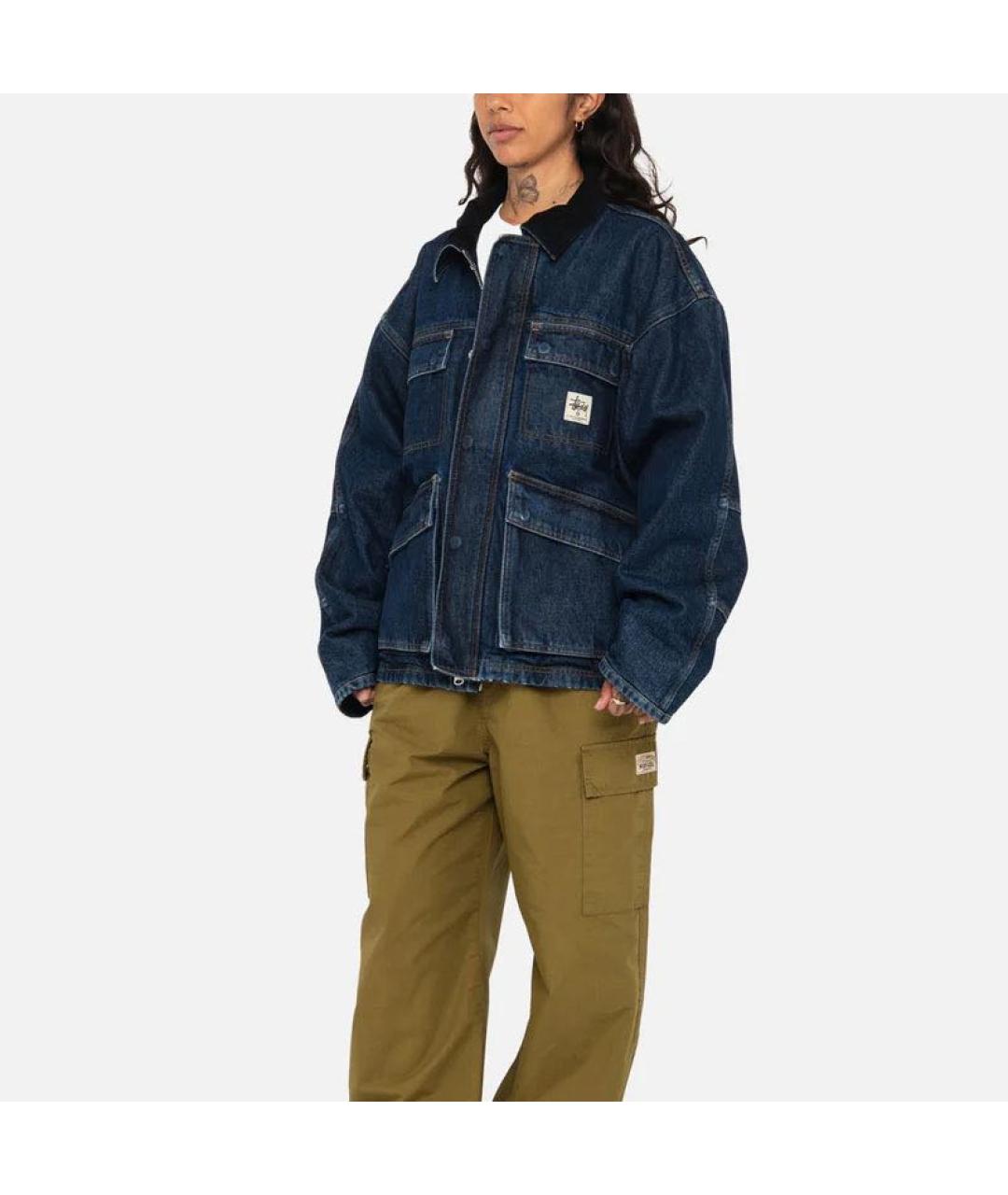 STUSSY Синяя деним куртка, фото 2
