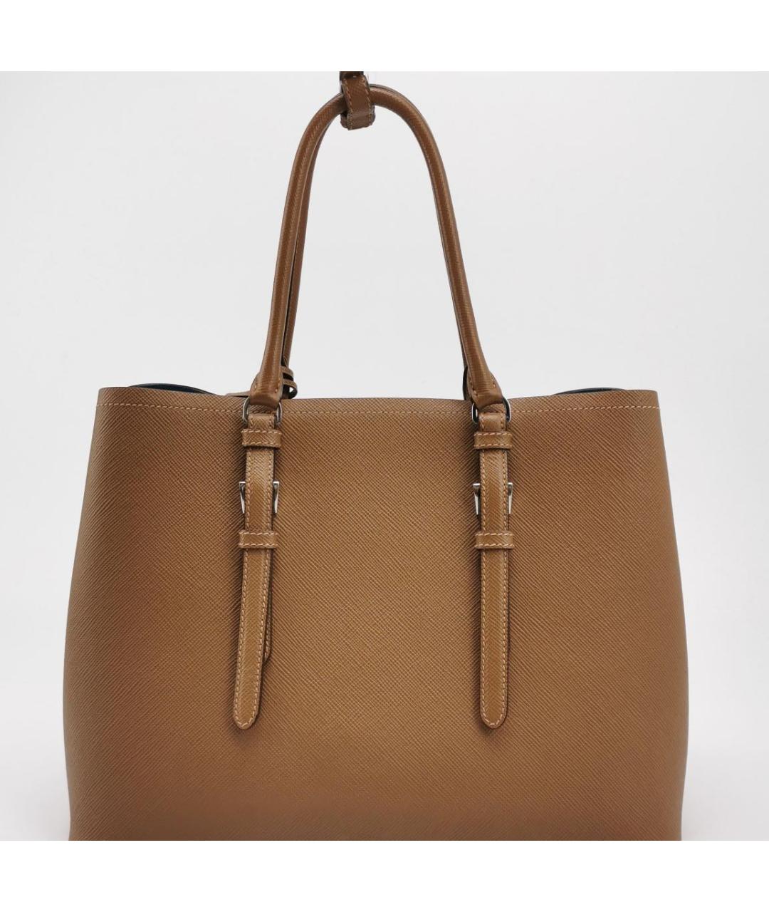 PRADA Коричневая кожаная сумка тоут, фото 4