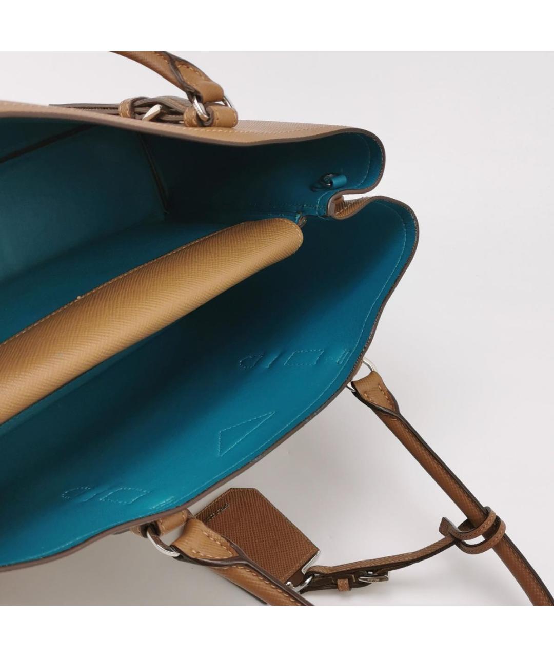 PRADA Коричневая кожаная сумка тоут, фото 6