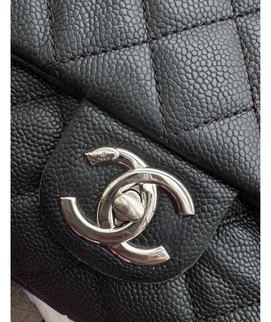 CHANEL Черная кожаная сумка с короткими ручками, фото 5