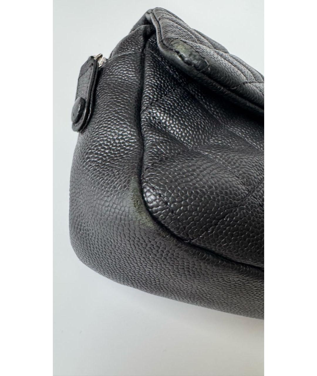CHANEL Черная кожаная сумка с короткими ручками, фото 8