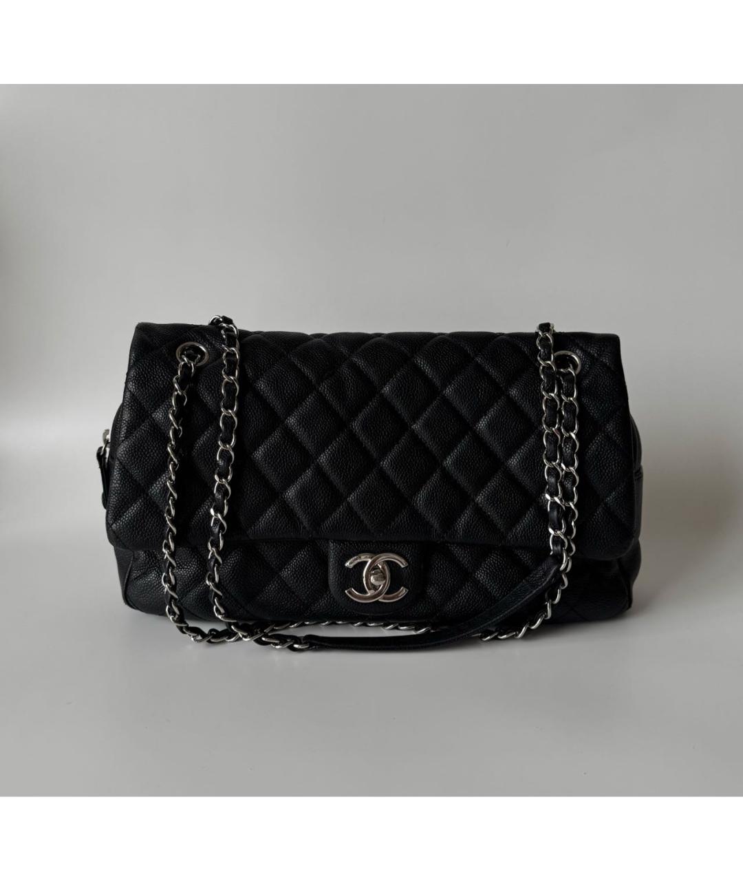 CHANEL Черная кожаная сумка с короткими ручками, фото 9