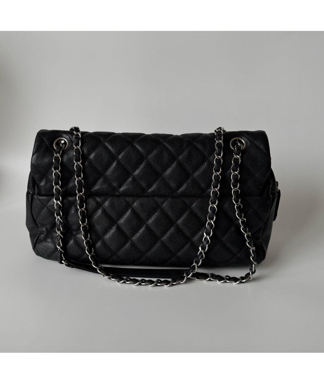 CHANEL Черная кожаная сумка с короткими ручками, фото 3