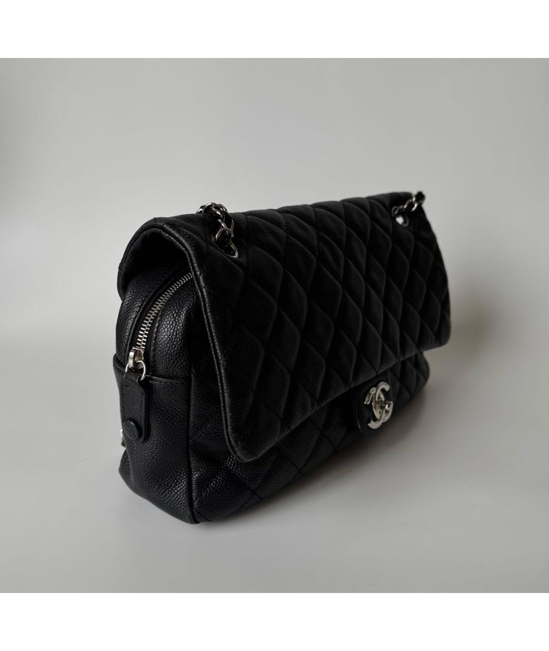 CHANEL Черная кожаная сумка с короткими ручками, фото 2
