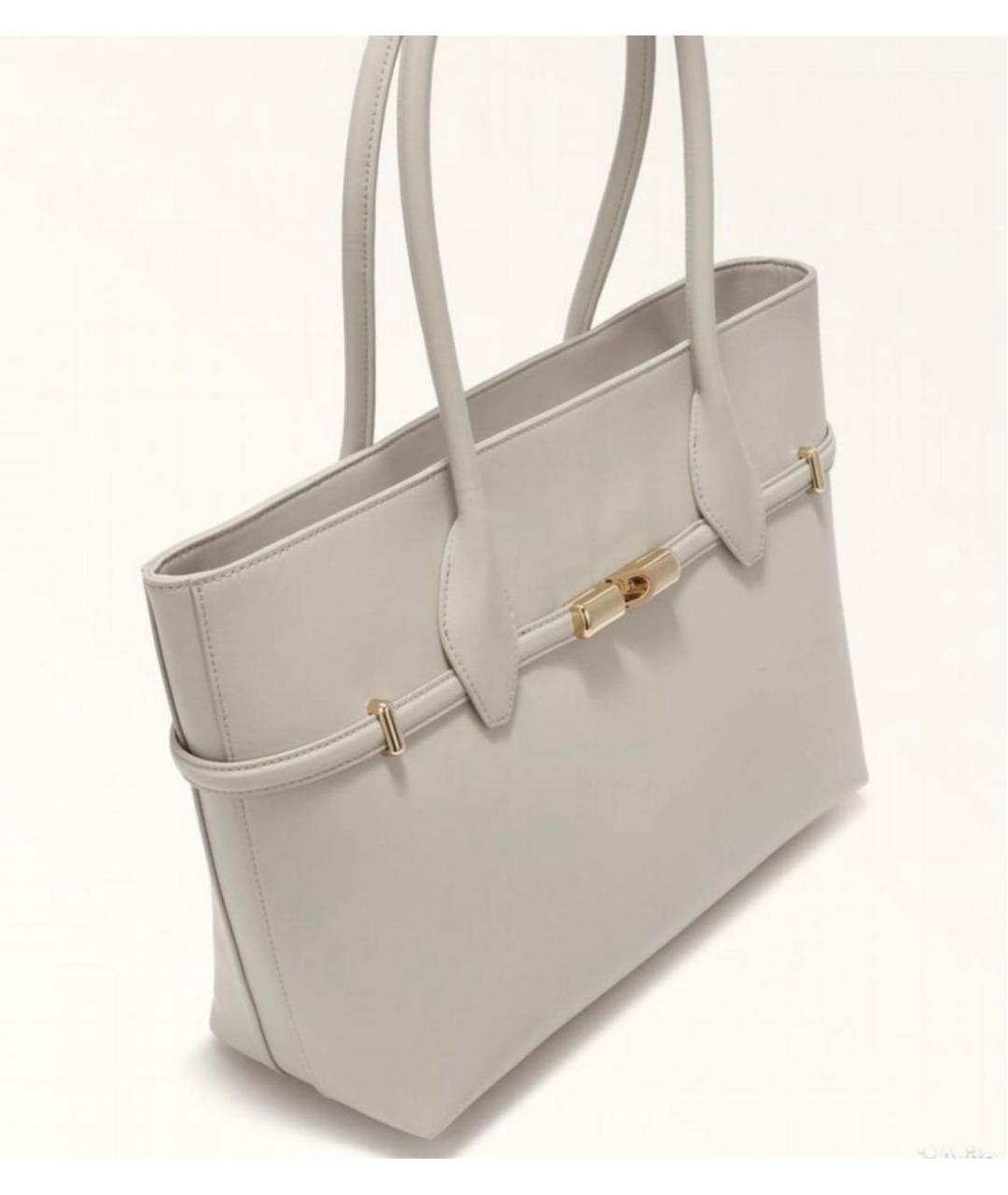FURLA Бежевая кожаная сумка через плечо, фото 2