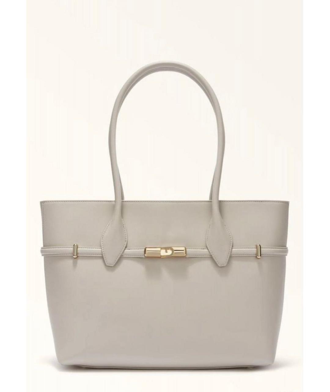 FURLA Бежевая кожаная сумка через плечо, фото 1