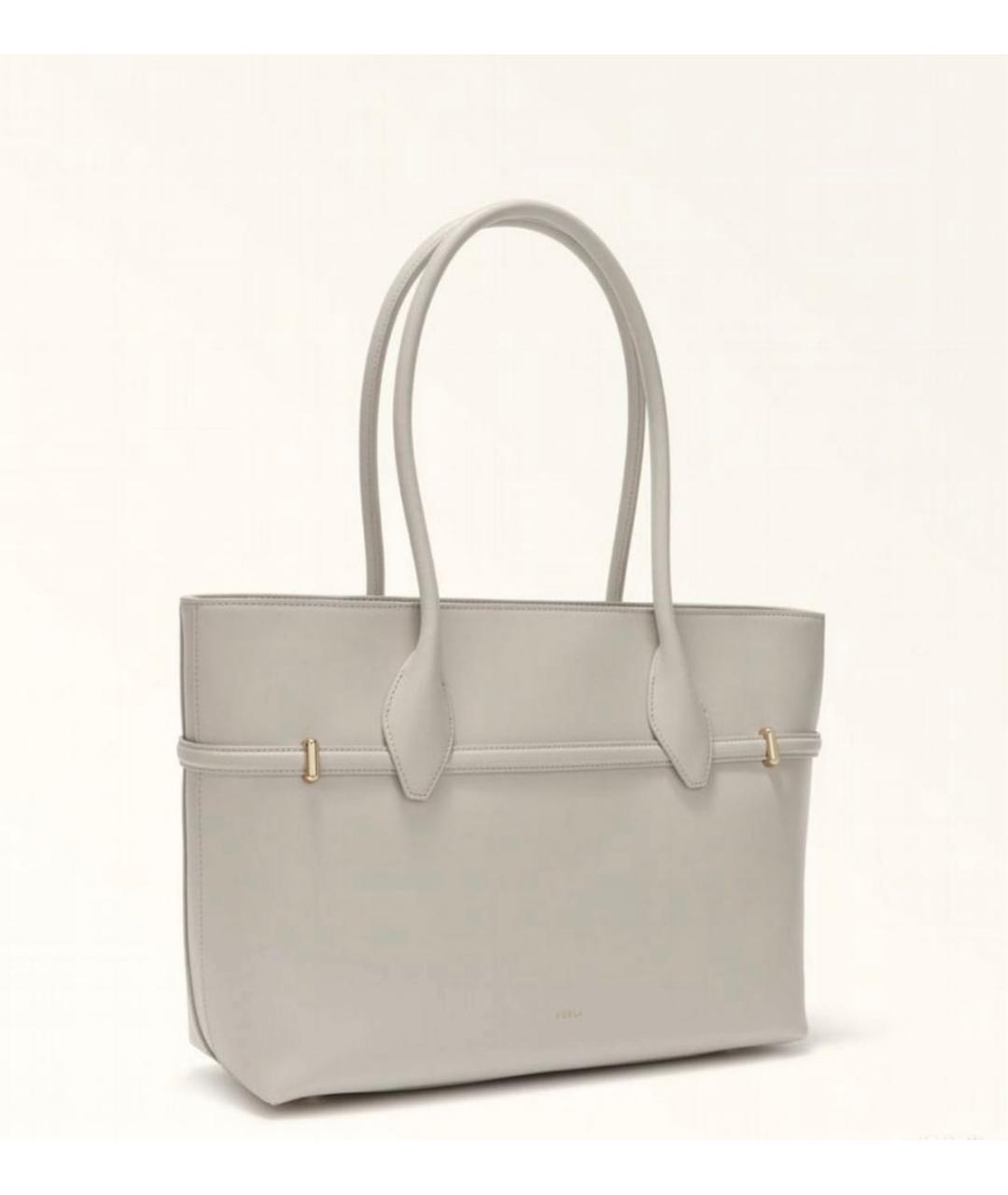 FURLA Бежевая кожаная сумка через плечо, фото 3