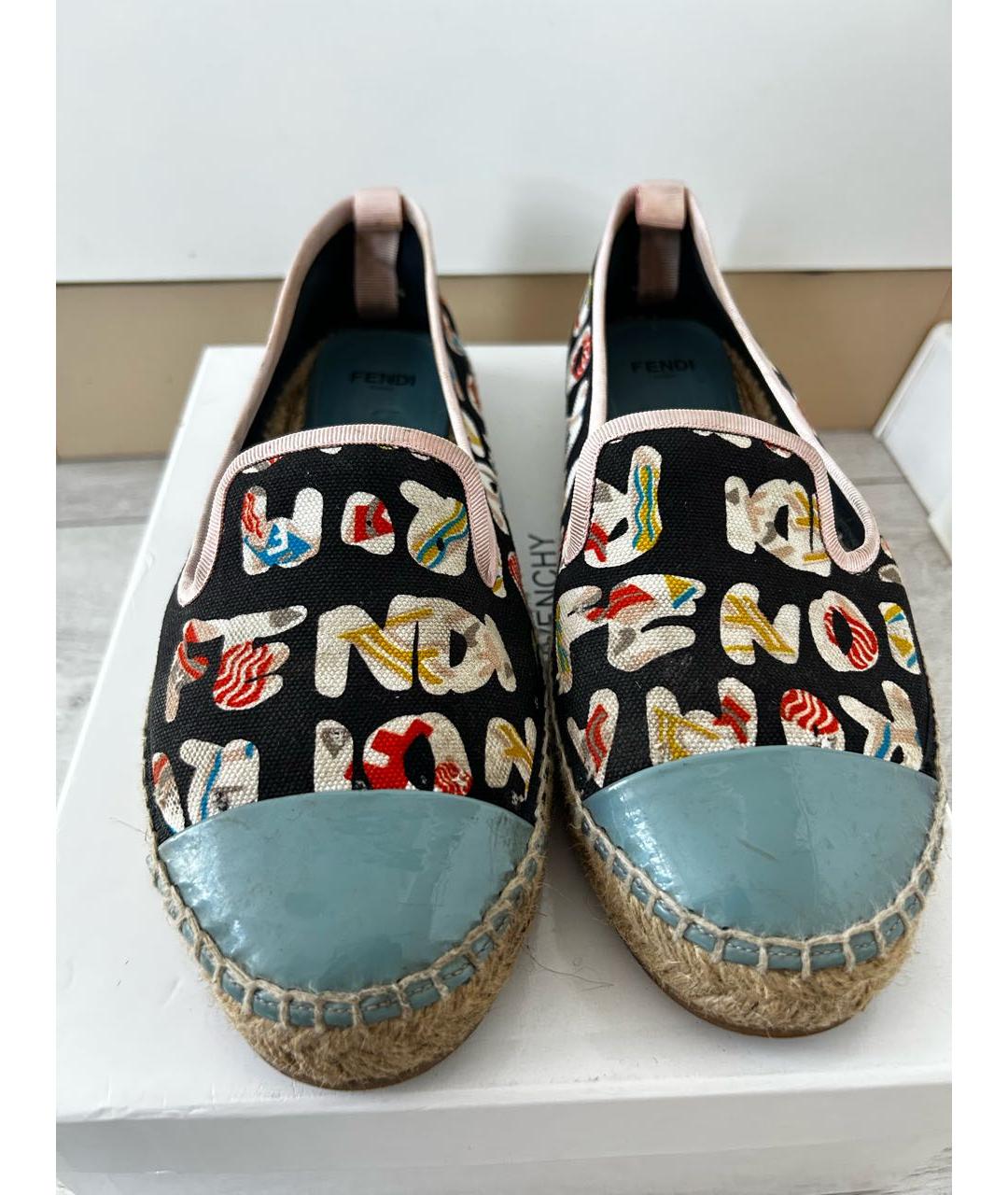 FENDI Голубые текстильные эспадрильи, фото 2