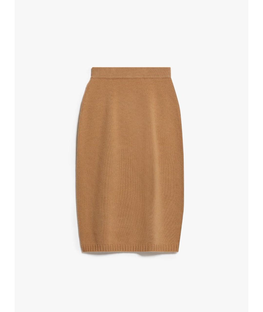 WEEKEND MAX MARA Горчичная шерстяная юбка миди, фото 9