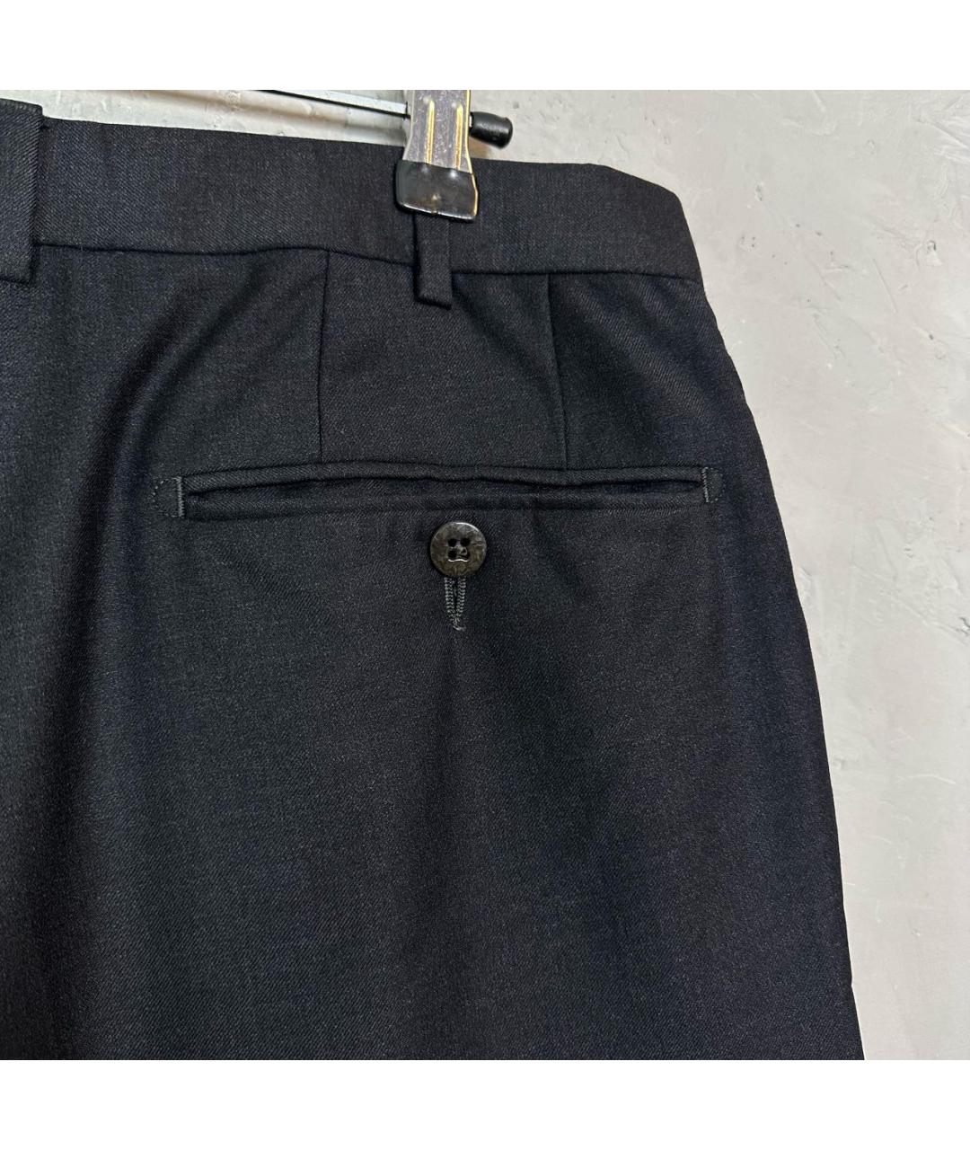 ERMENEGILDO ZEGNA XXX Антрацитовые шерстяные классические брюки, фото 3