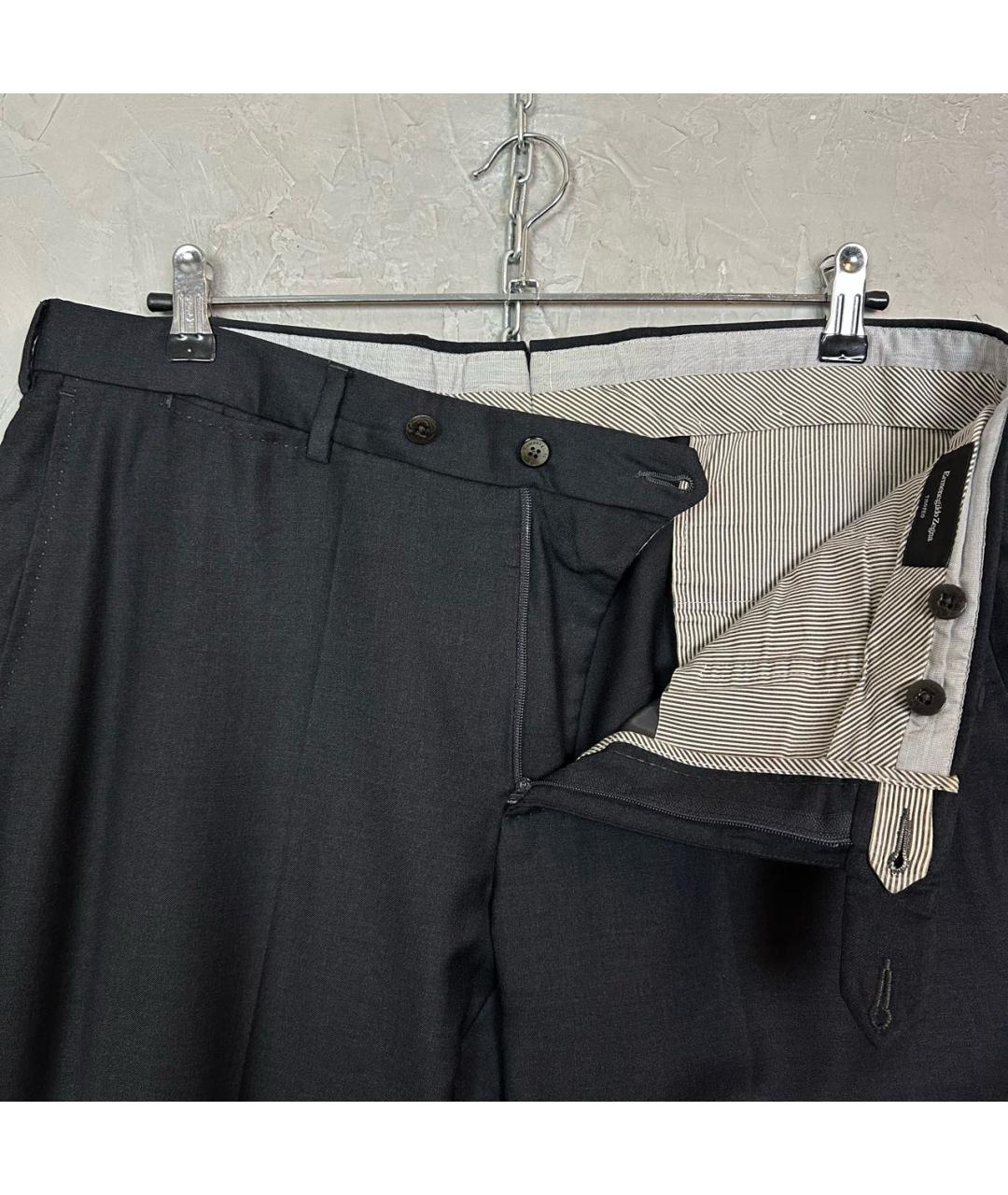 ERMENEGILDO ZEGNA XXX Антрацитовые шерстяные классические брюки, фото 5