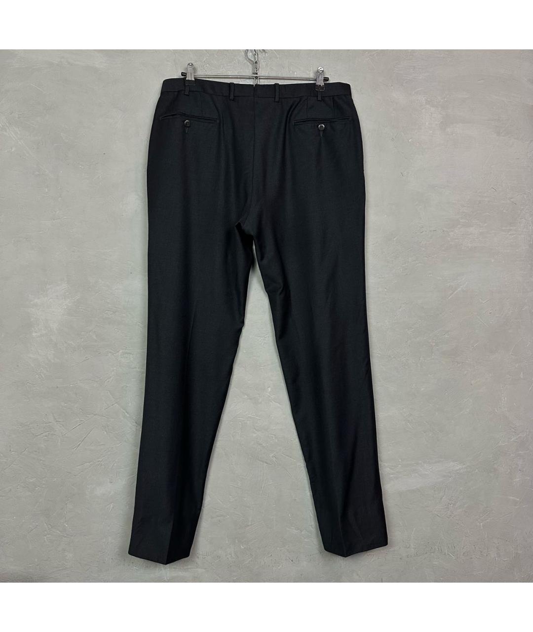 ERMENEGILDO ZEGNA XXX Антрацитовые шерстяные классические брюки, фото 2