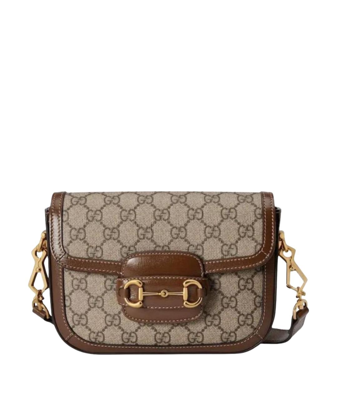 GUCCI Бежевая кожаная сумка через плечо, фото 1