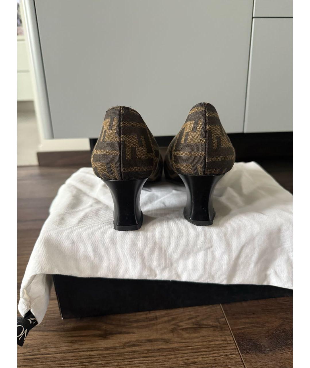 FENDI Коричневые кожаные туфли, фото 3