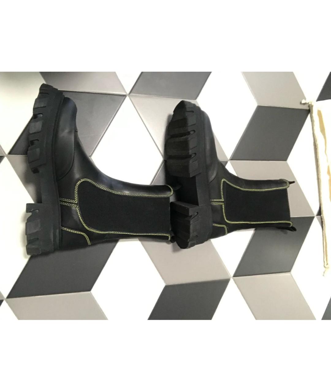 GANNI Черные кожаные ботинки, фото 3