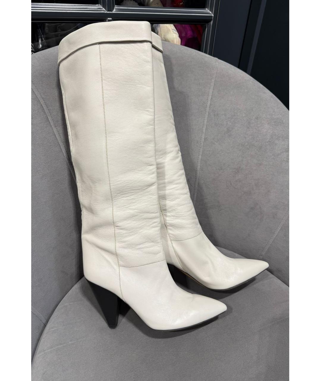 ISABEL MARANT Белые кожаные сапоги, фото 6