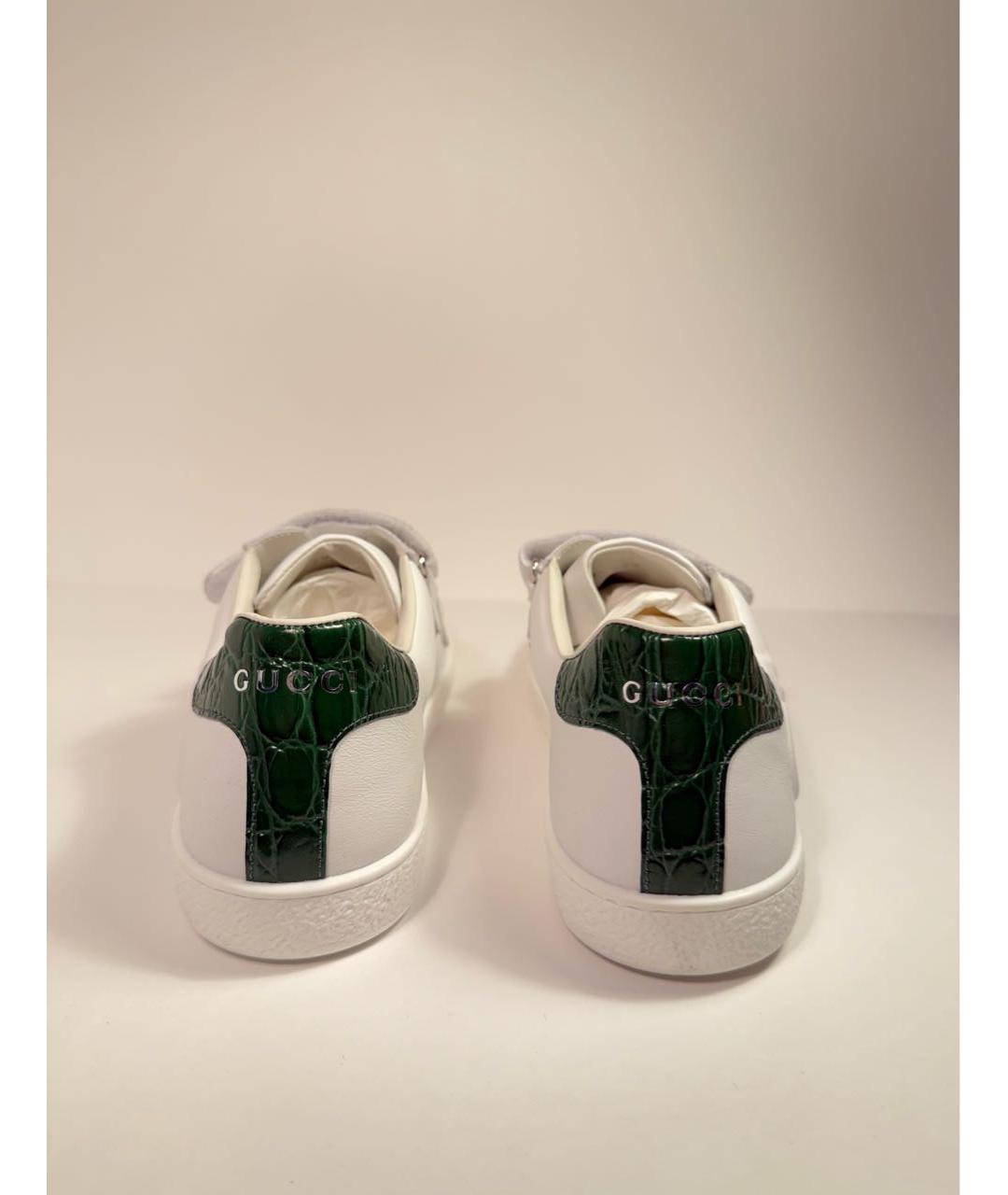 GUCCI KIDS Белые кожаные кеды, фото 4