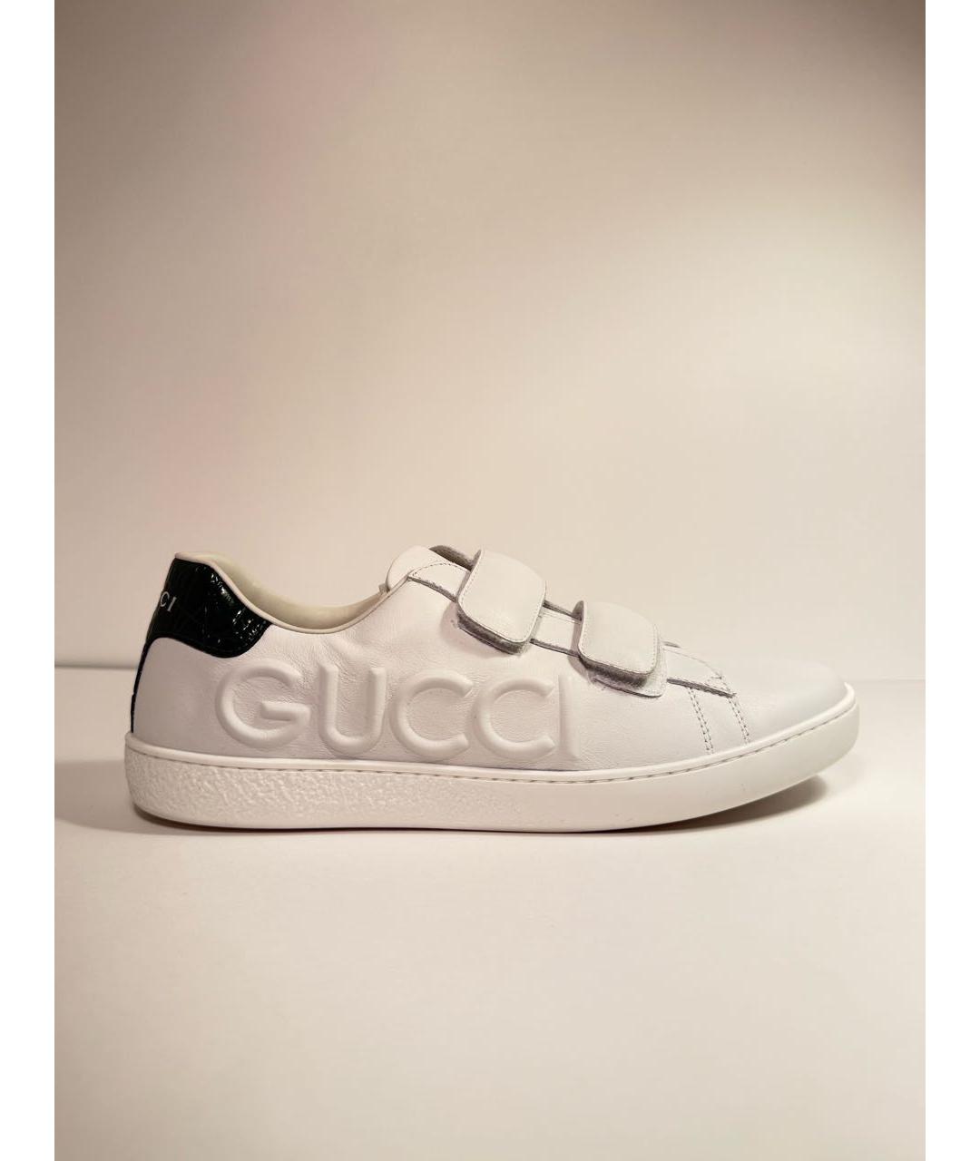 GUCCI KIDS Белые кожаные кеды, фото 7