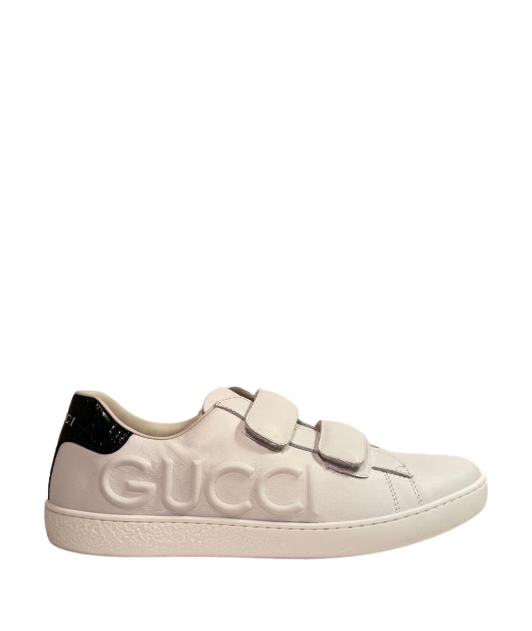 GUCCI KIDS Белые кожаные кеды, фото 1