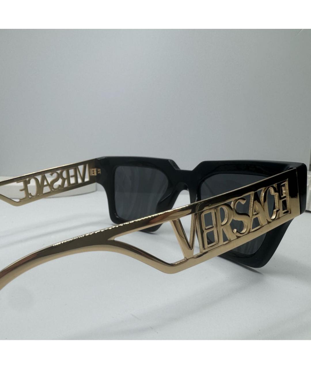 VERSACE Черные металлические солнцезащитные очки, фото 6