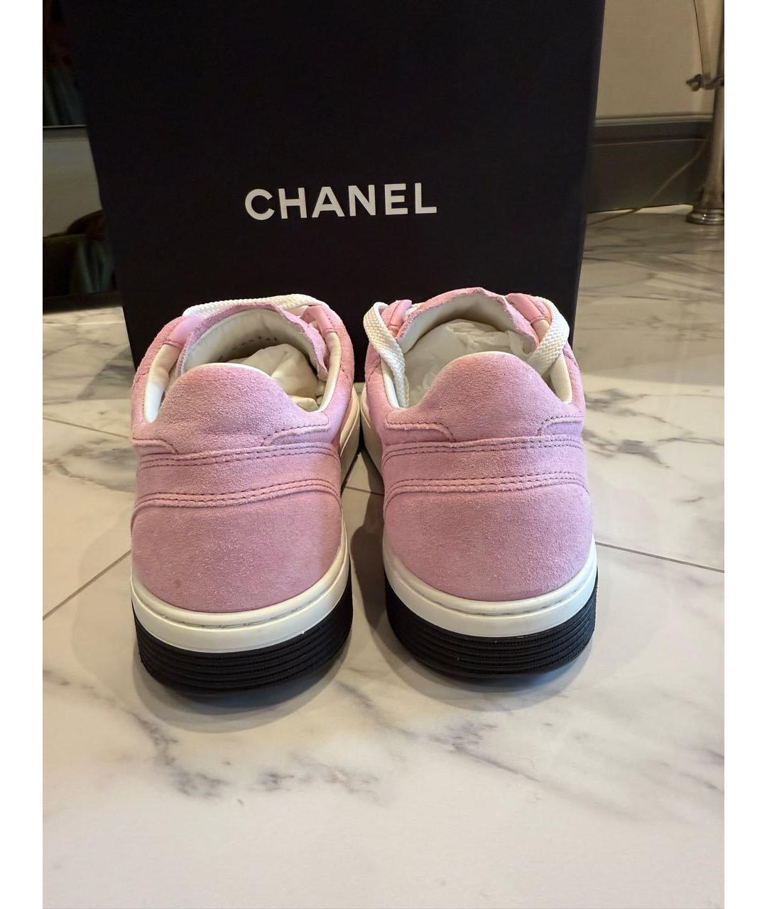 CHANEL Розовые замшевые кеды, фото 4