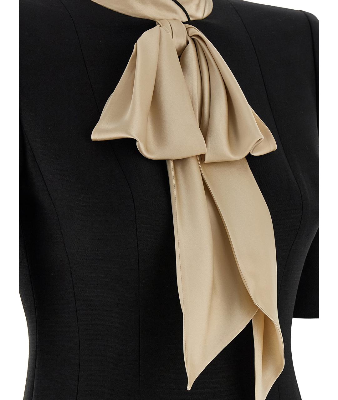 VALENTINO Черное шерстяное повседневное платье, фото 4