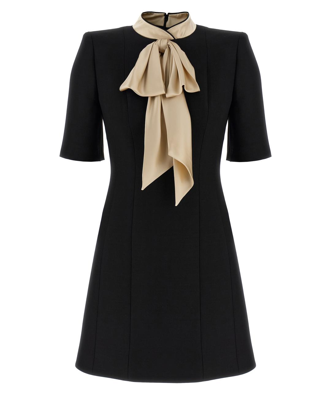 VALENTINO Черное шерстяное повседневное платье, фото 1