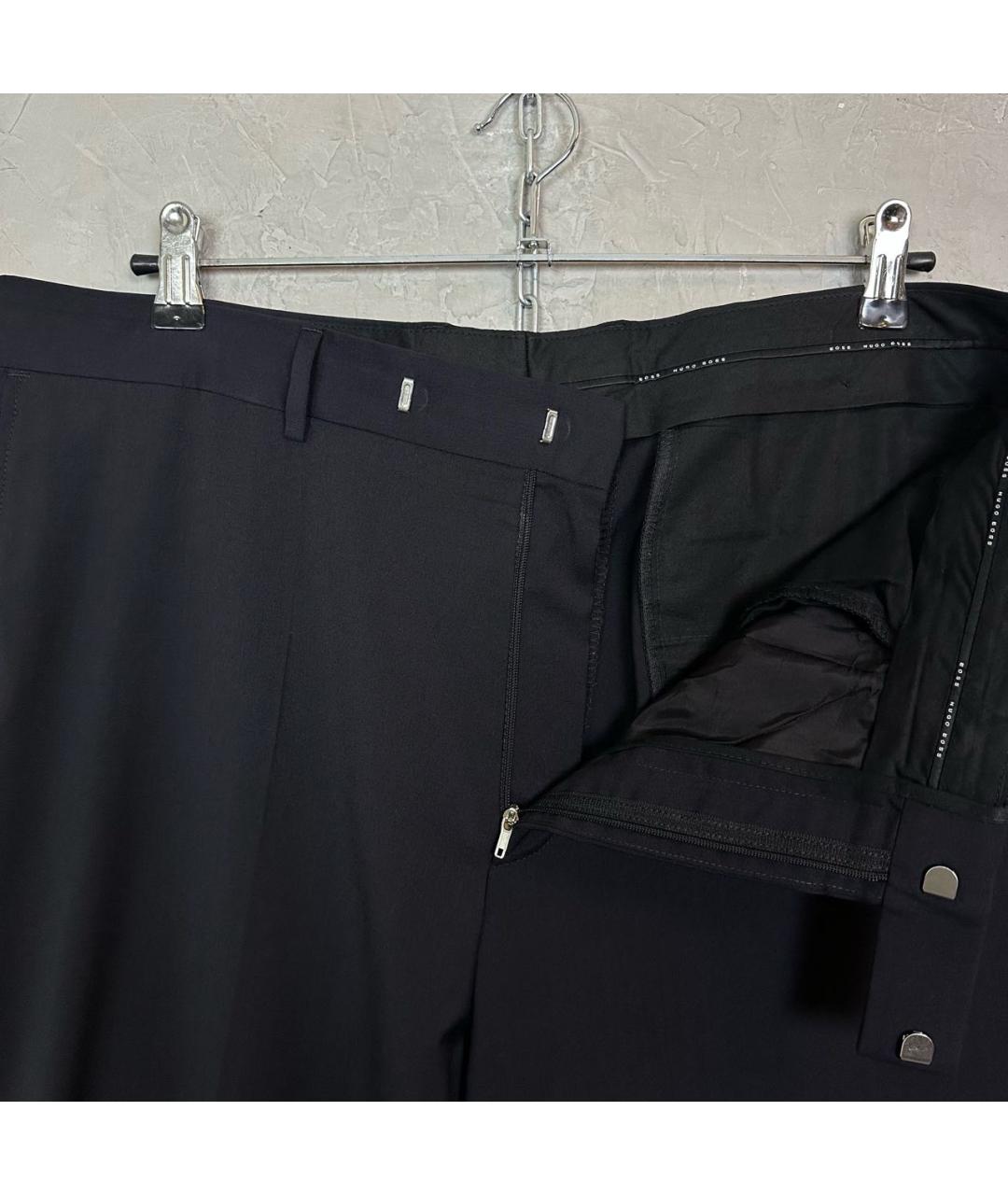 HUGO BOSS Темно-синие шерстяные классические брюки, фото 3