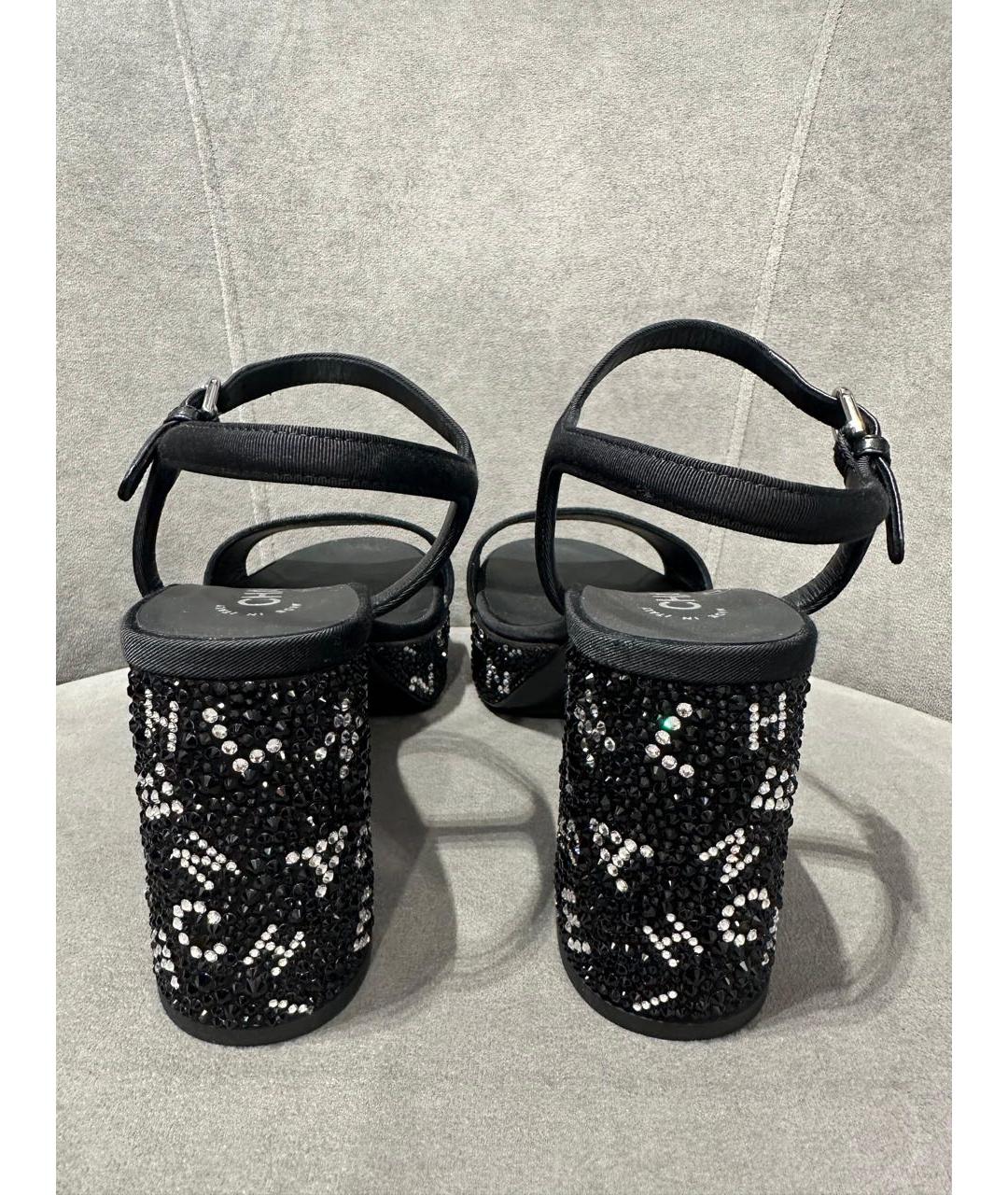 CHANEL Черные кожаные босоножки, фото 3