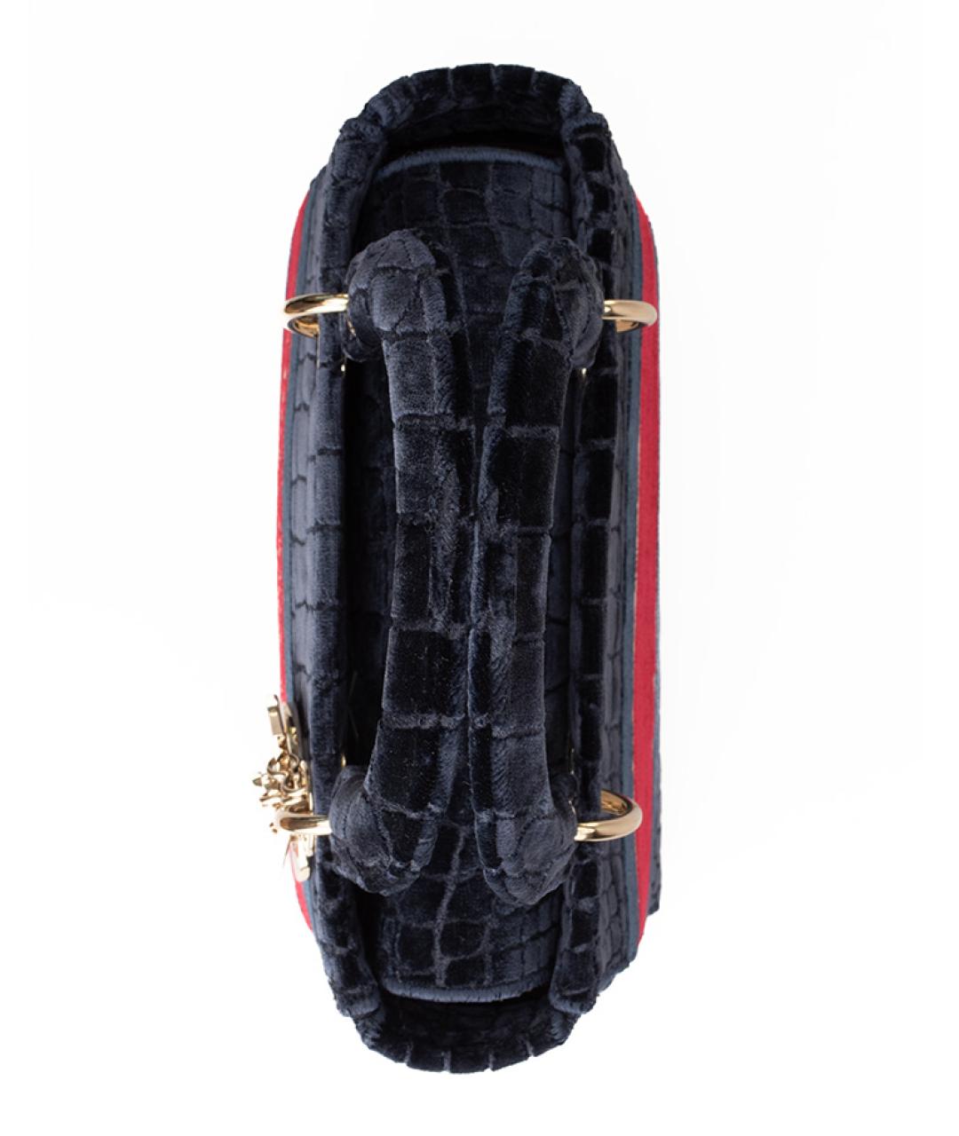 CHRISTIAN DIOR Синяя бархатная сумка с короткими ручками, фото 9