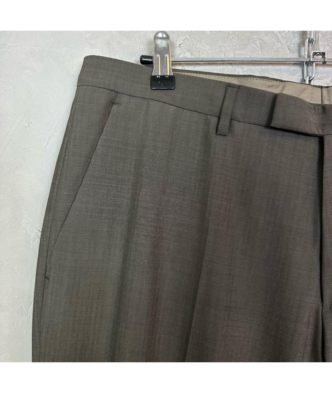 HUGO BOSS Серые шерстяные классические брюки, фото 3