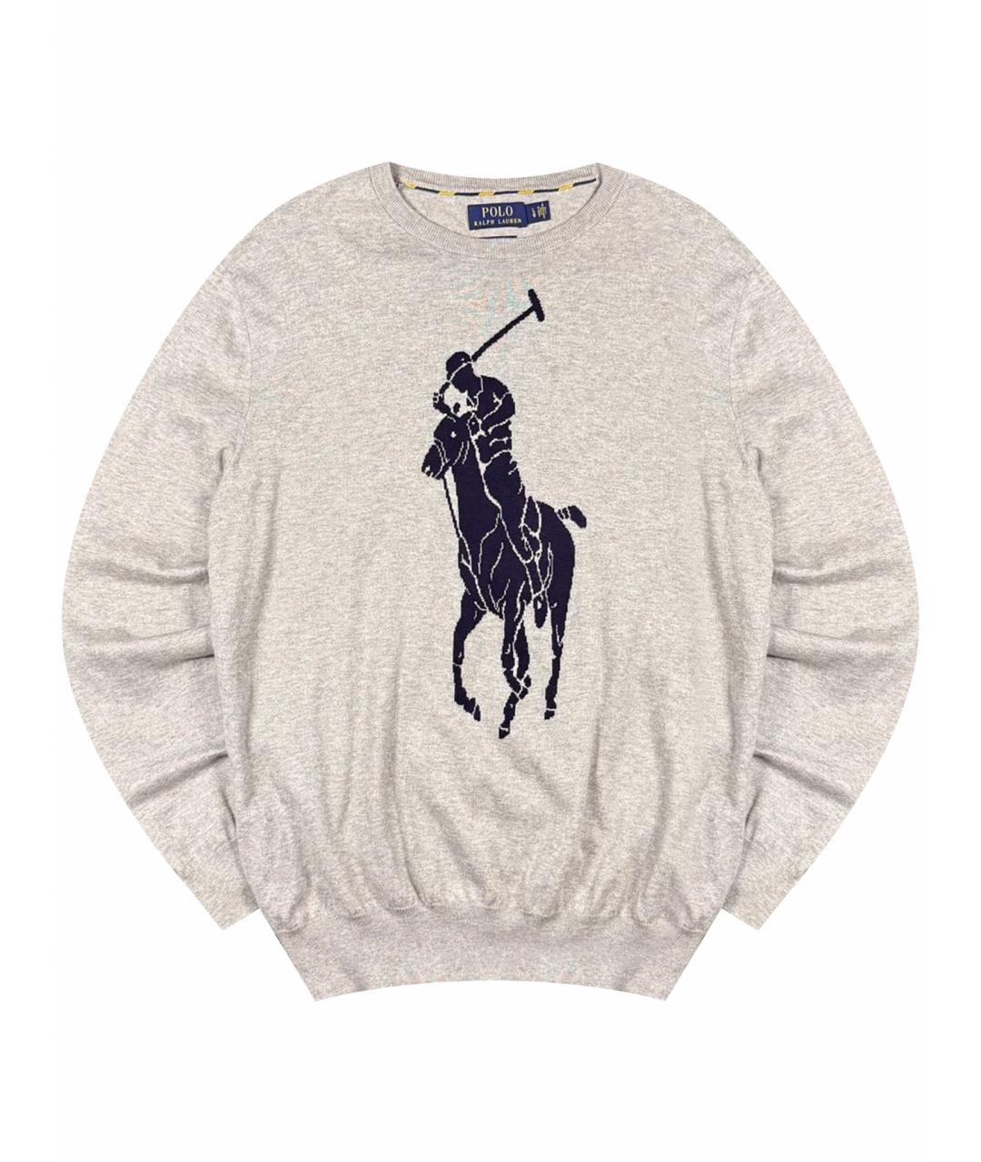 POLO RALPH LAUREN Серый хлопковый джемпер / свитер, фото 1