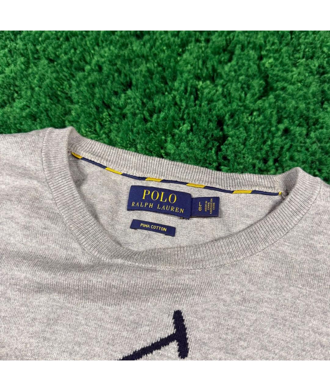 POLO RALPH LAUREN Серый хлопковый джемпер / свитер, фото 3