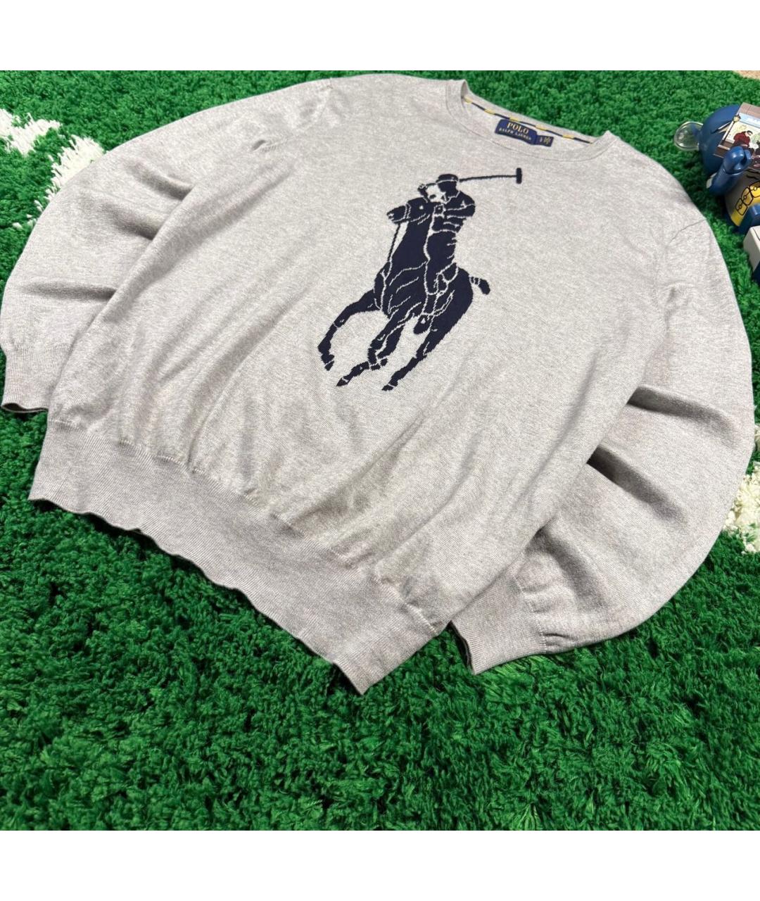 POLO RALPH LAUREN Серый хлопковый джемпер / свитер, фото 2